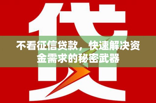 天祝不看征信贷款，快速解决资金需求的秘密武器