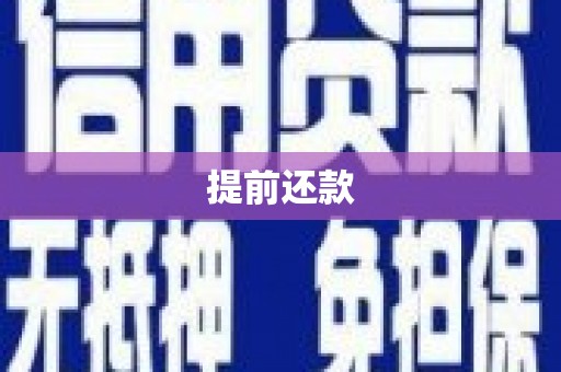 天祝提前还款